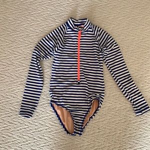 Long sleeve striped bathing suit